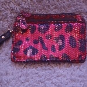 Sequin Leopard Print Wallet
